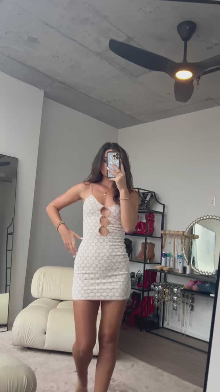 Wishing For Florals White Lace Mini Dress