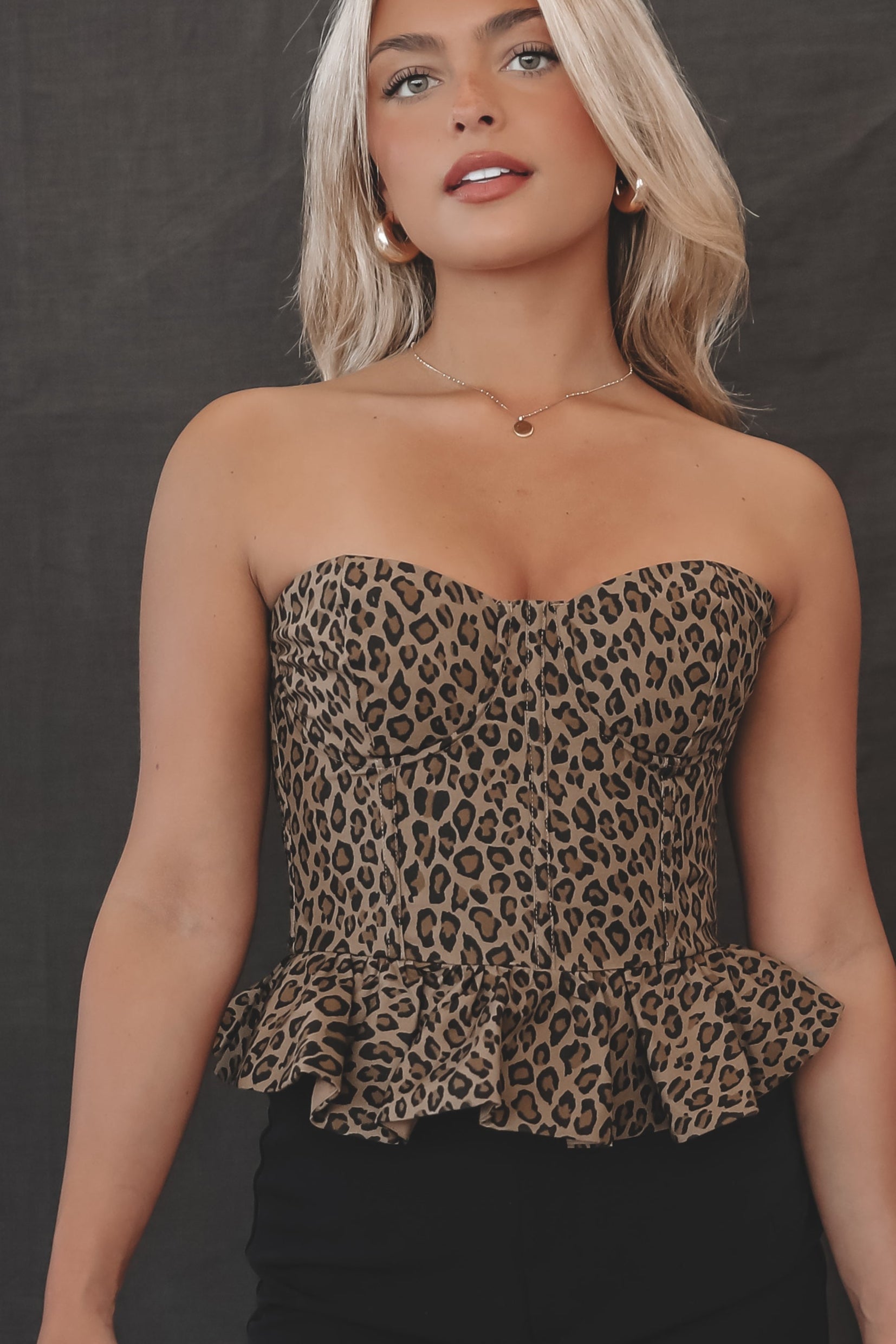 My Idea Of A Good Time Leopard Corset Top