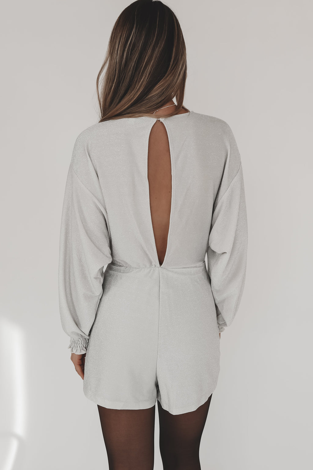 Brightest In The Room White Sparkle Party Romper