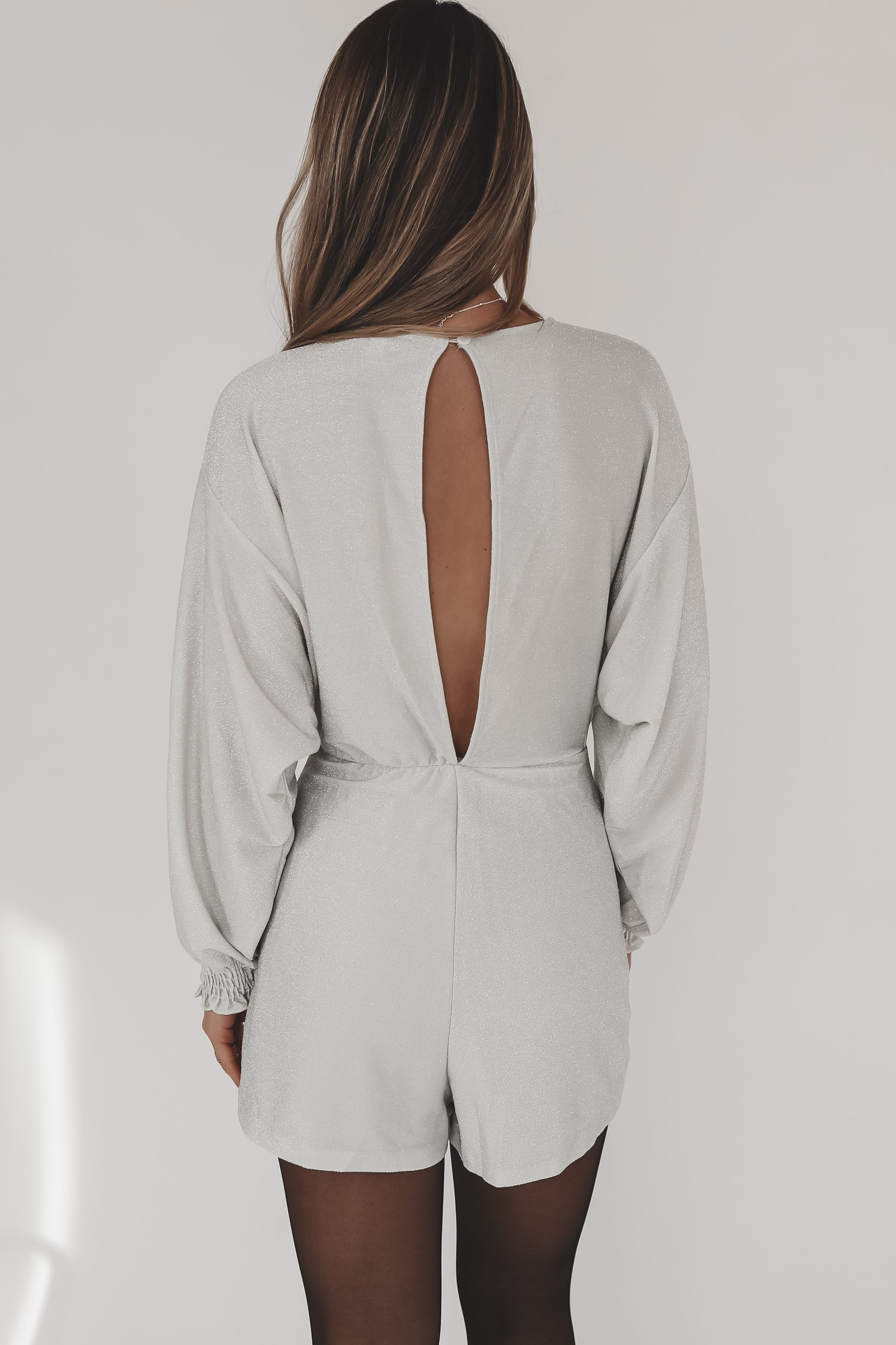 Brightest In The Room White Sparkle Party Romper