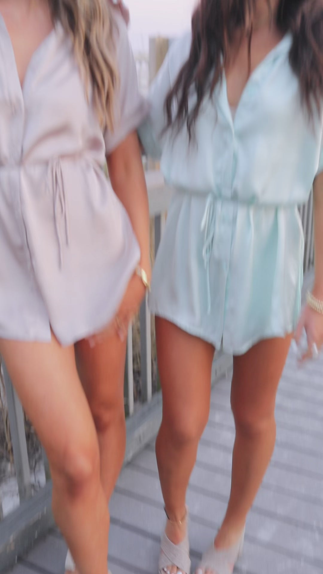 The Beverly Satin Short Sleeve Romper Dress