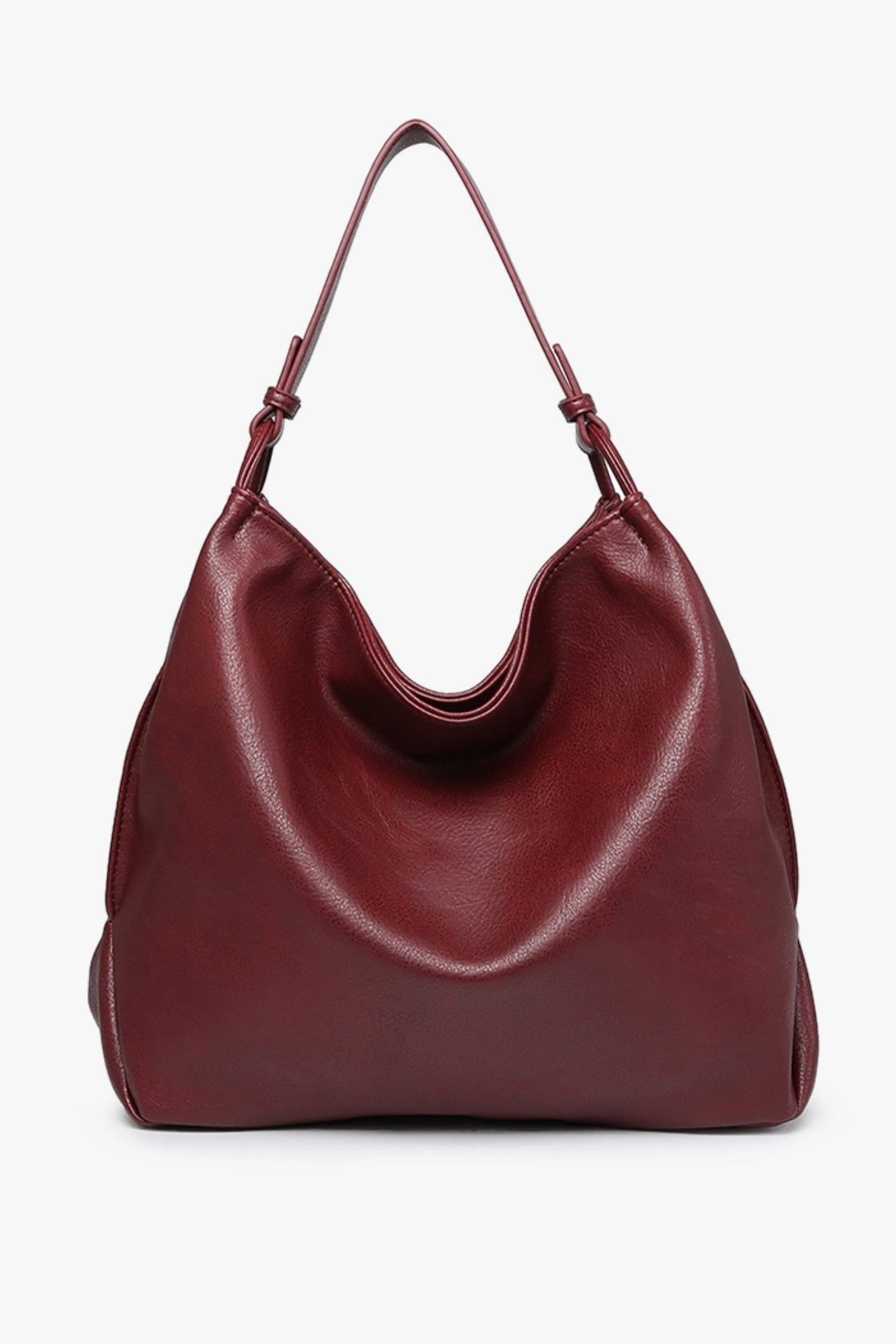DEAL Sophisticated Is My Middle Name Vegan Leather Burgundy Tote Shoulder Bag