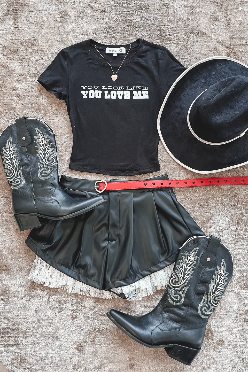 You Look Like You Love Me Short Sleeve Concert Graphic Baby Tee Crop