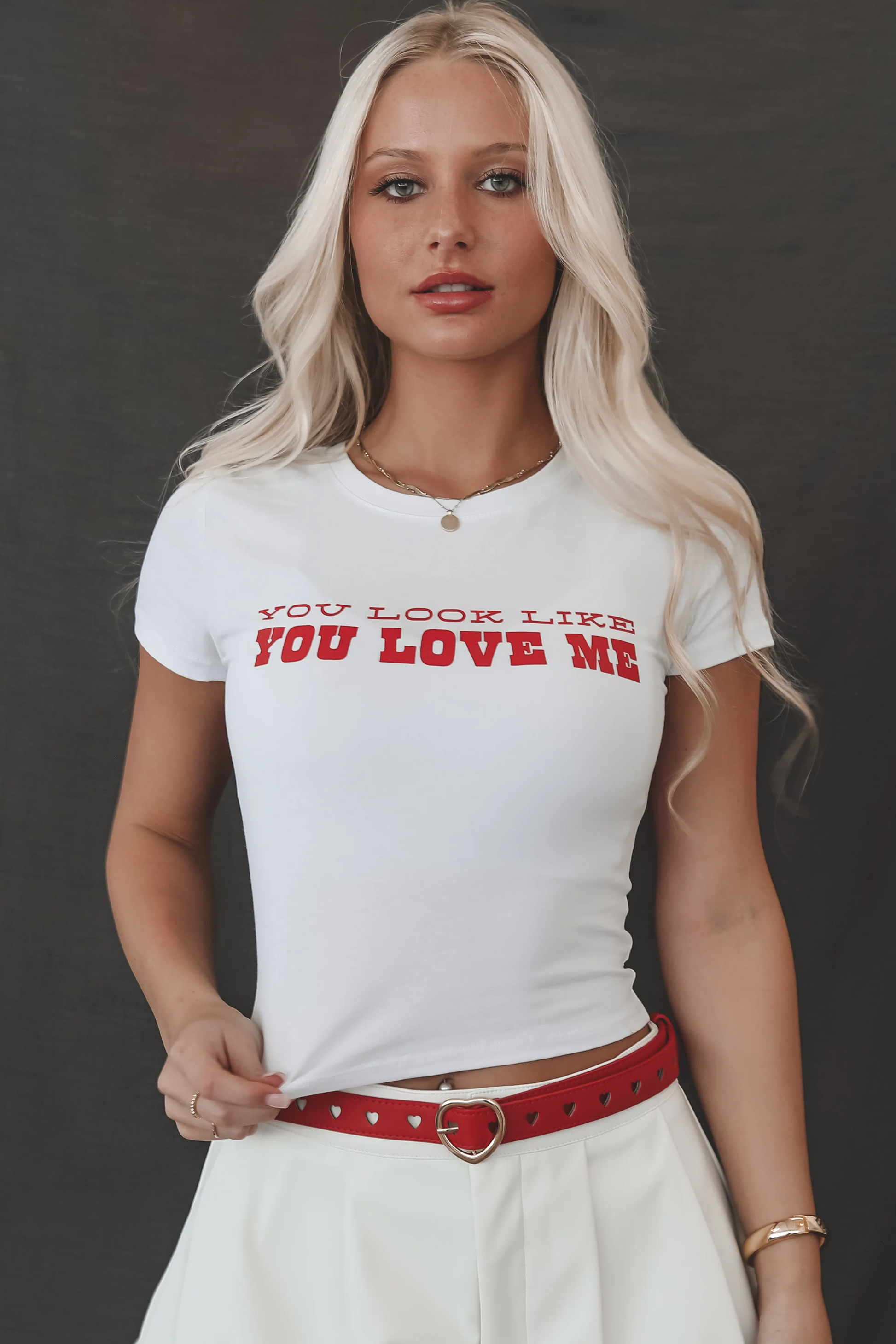 You Look Like You Love Me Short Sleeve Concert Graphic Baby Tee Crop