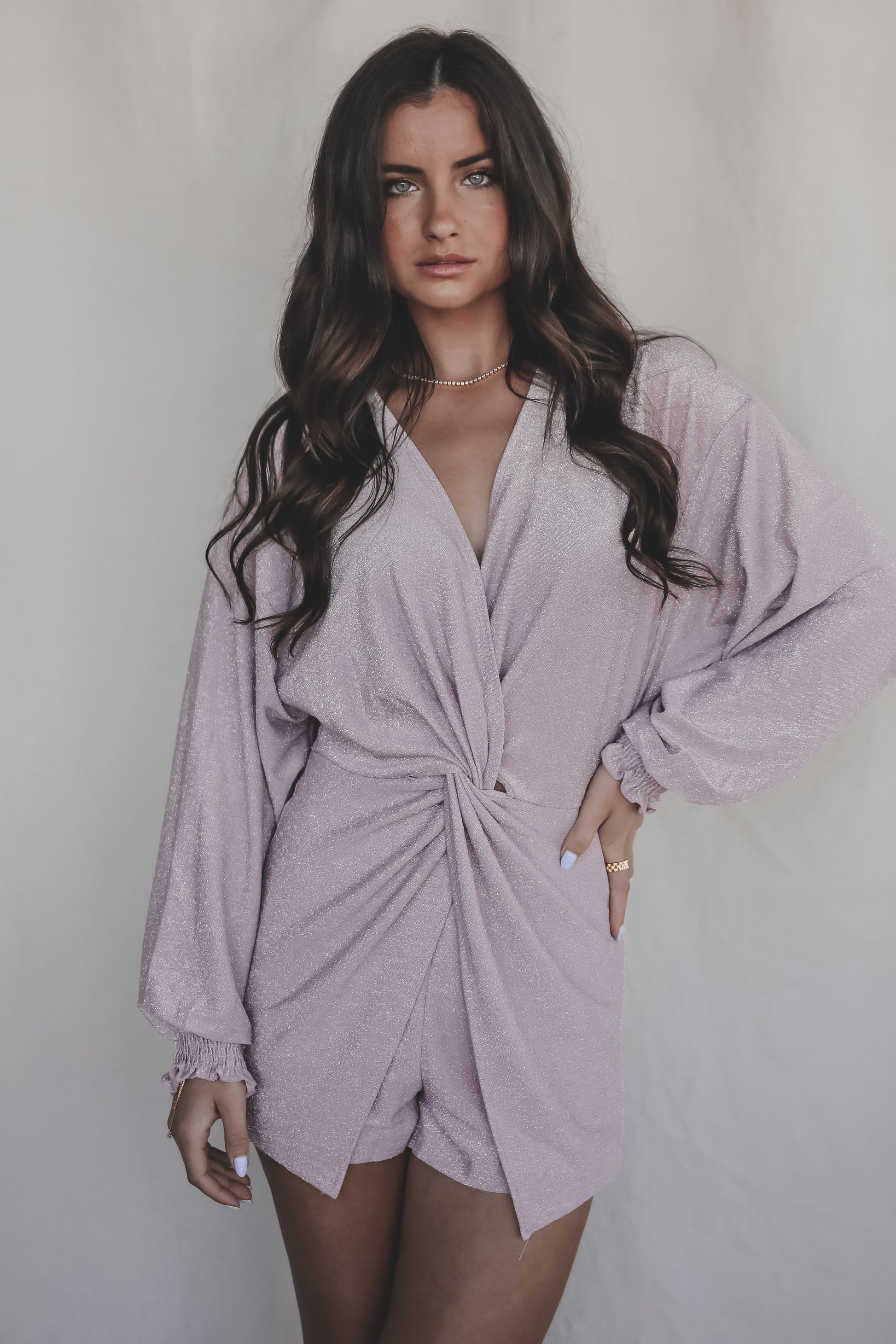 Brightest In The Room Light Purple Shimmer Romper