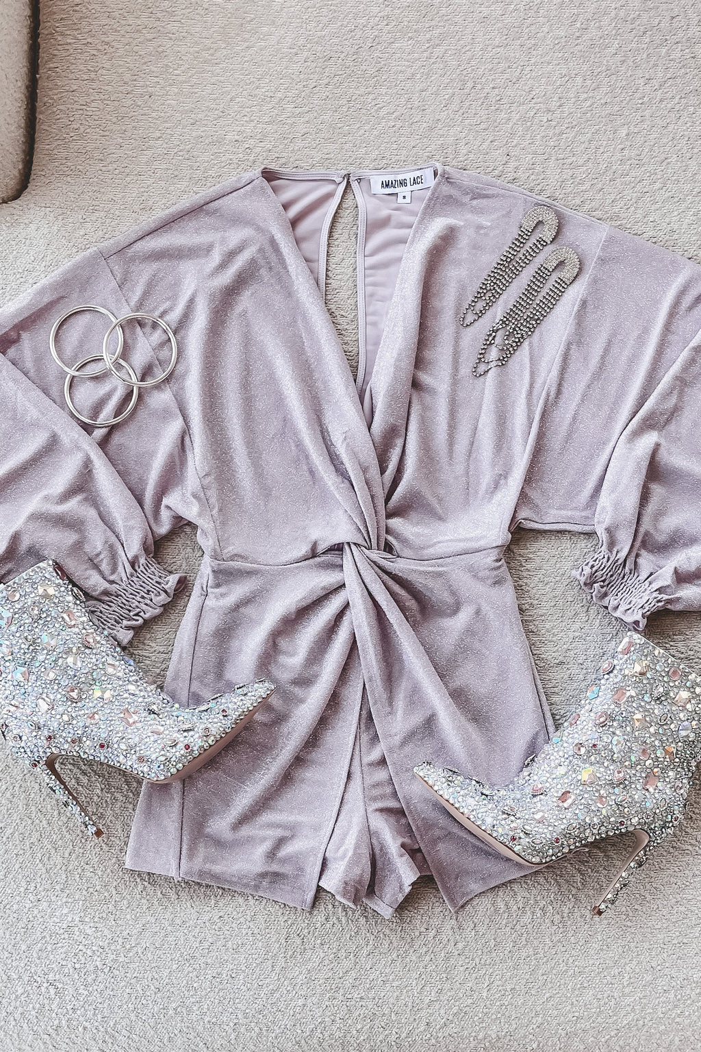 Brightest In The Room Light Purple Shimmer Romper