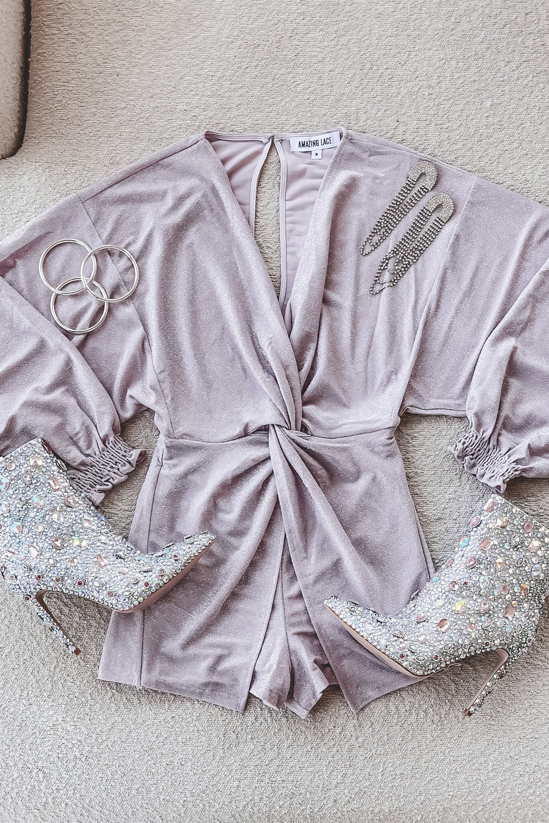 Brightest In The Room Light Purple Shimmer Romper