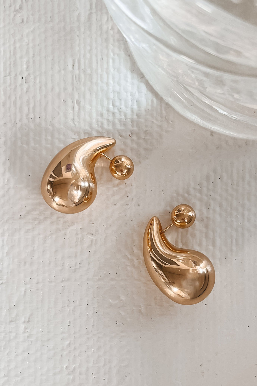 No Crying In Jewlry 18K Gold Dipped Tear Drop Earrings