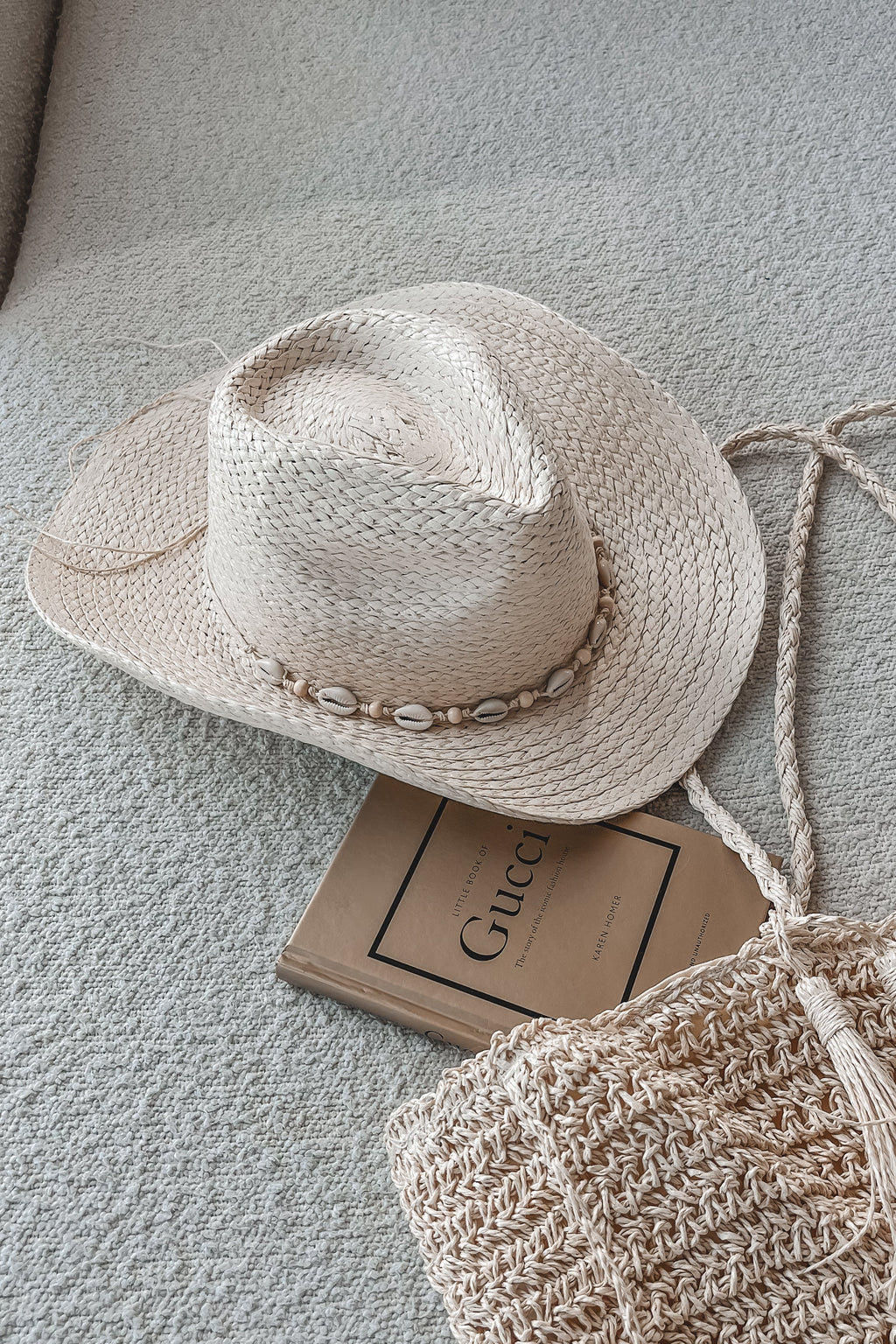 The Beach Is This Way Ivory Shell Cowboy Hat