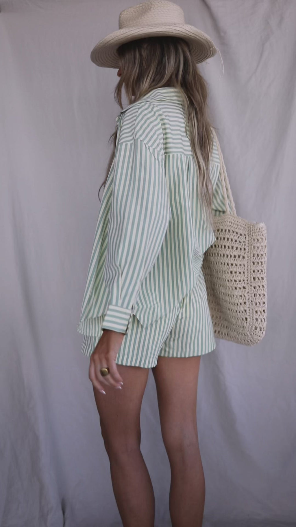 Something Minty Fashion Boxer Striped Shorts